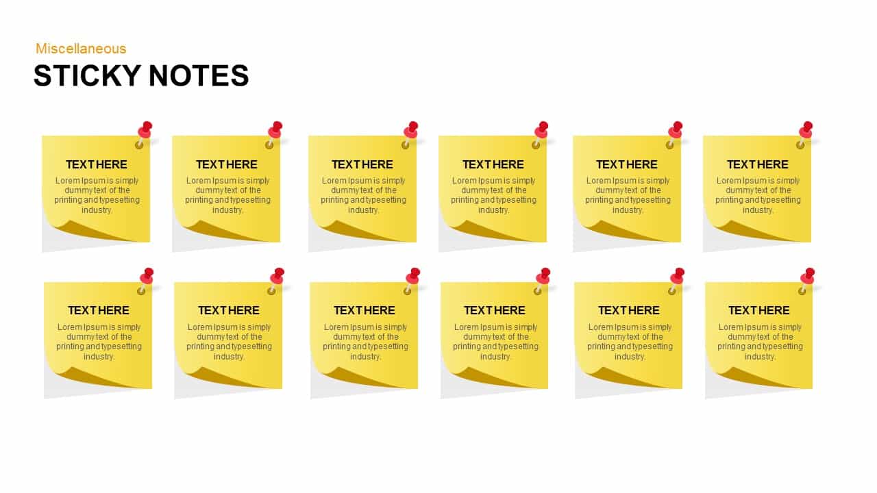 Post It Notes Powerpoint Template And Keynote Slide