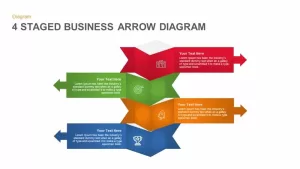4 Staged Business Arrow Diagram Template for PowerPoint and Keynote