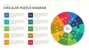 Circular Puzzle Diagram Powerpoint template