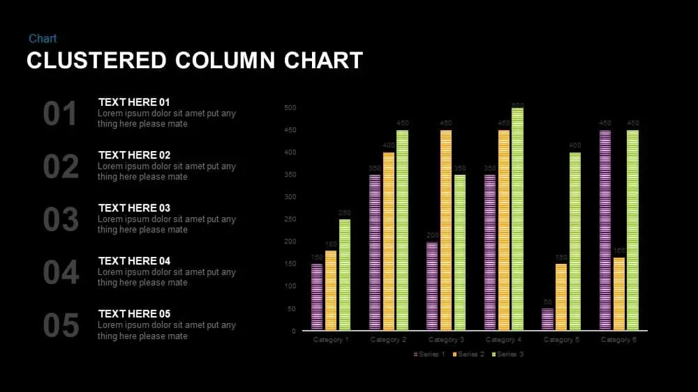 Clustered Column Chart PowerPoint Template