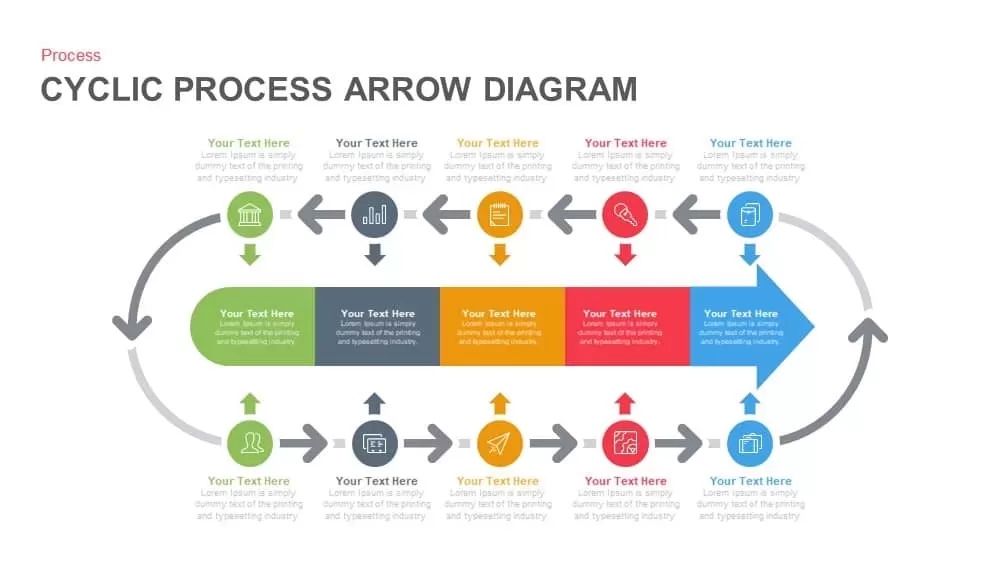Cyclic Process Arrow Diagram PowerPoint Template and Keynote