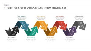 8 Staged Zigzag Arrow Diagram PowerPoint Template and Keynote