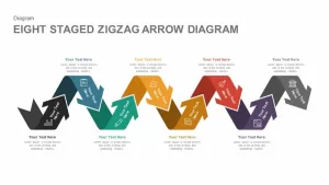 8 Staged Zigzag Arrow Diagram PowerPoint Template and Keynote