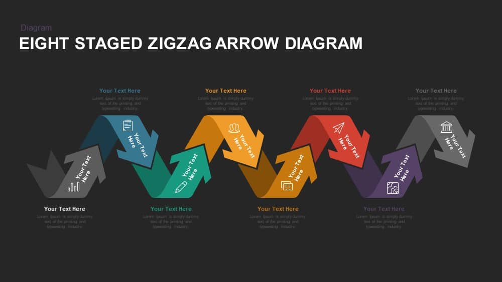 8 Steps Arrow Process Diagram Powerpoint Template And Keynote Process Images 4193
