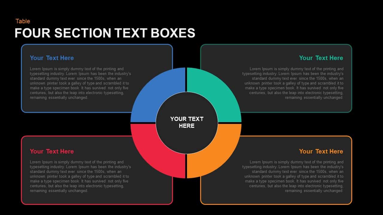 4 Section Text Boxes PowerPoint Template and Keynote - Slidebazaar