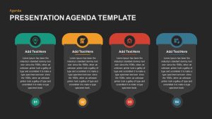 Presentation Agenda Template for PowerPoint Column Black