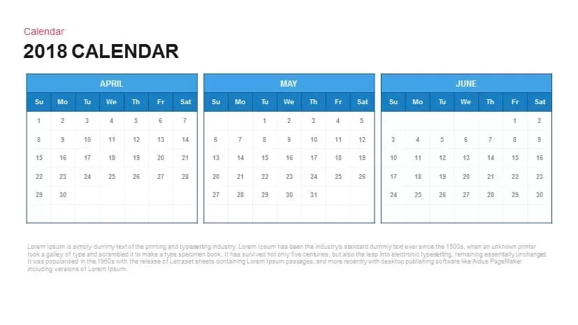 2018 Calendar Powerpoint and Keynote template