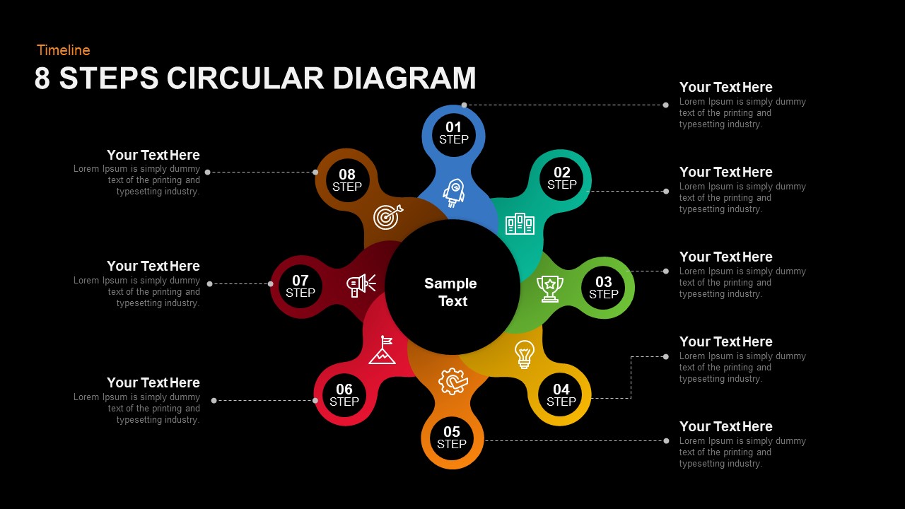 8 Steps Circular Diagram PPT Template and Keynote Slide