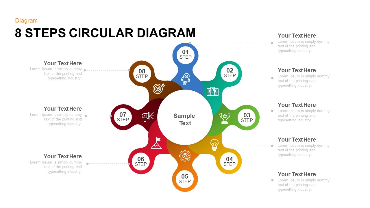 8 Steps Circular Diagram PowerPoint Template and Keynote Slide