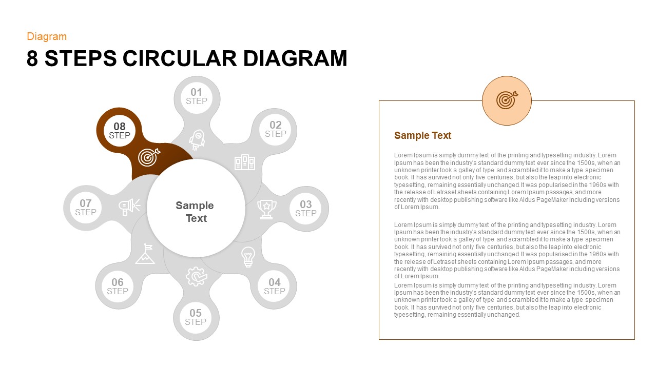 8 Steps Circular Diagram PowerPoint Template and Keynote Slide Eighth Step