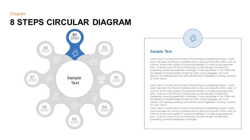 8 Steps Circular Diagram PowerPoint template
