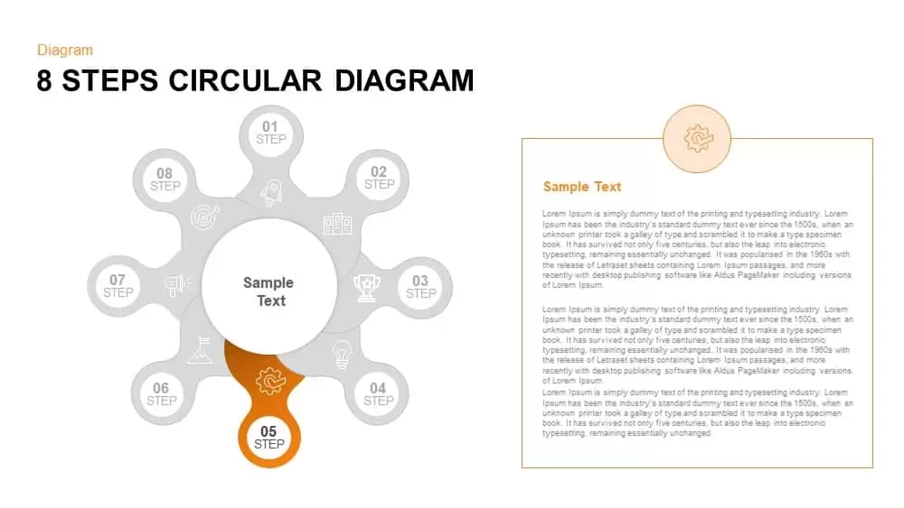 8 Steps Circular Diagram PowerPoint template