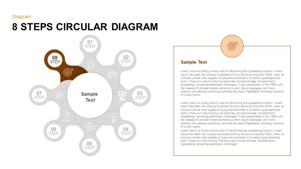 8 Steps Circular Diagram PowerPoint template