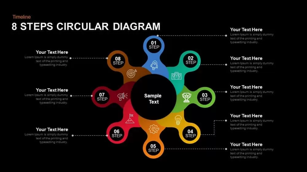8 Steps Circular Diagram PowerPoint template
