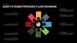 Eight Staged Process Flow Diagram Powerpoint and Keynote template