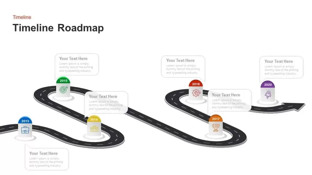 timeline roadmap PowerPoint template and keynote