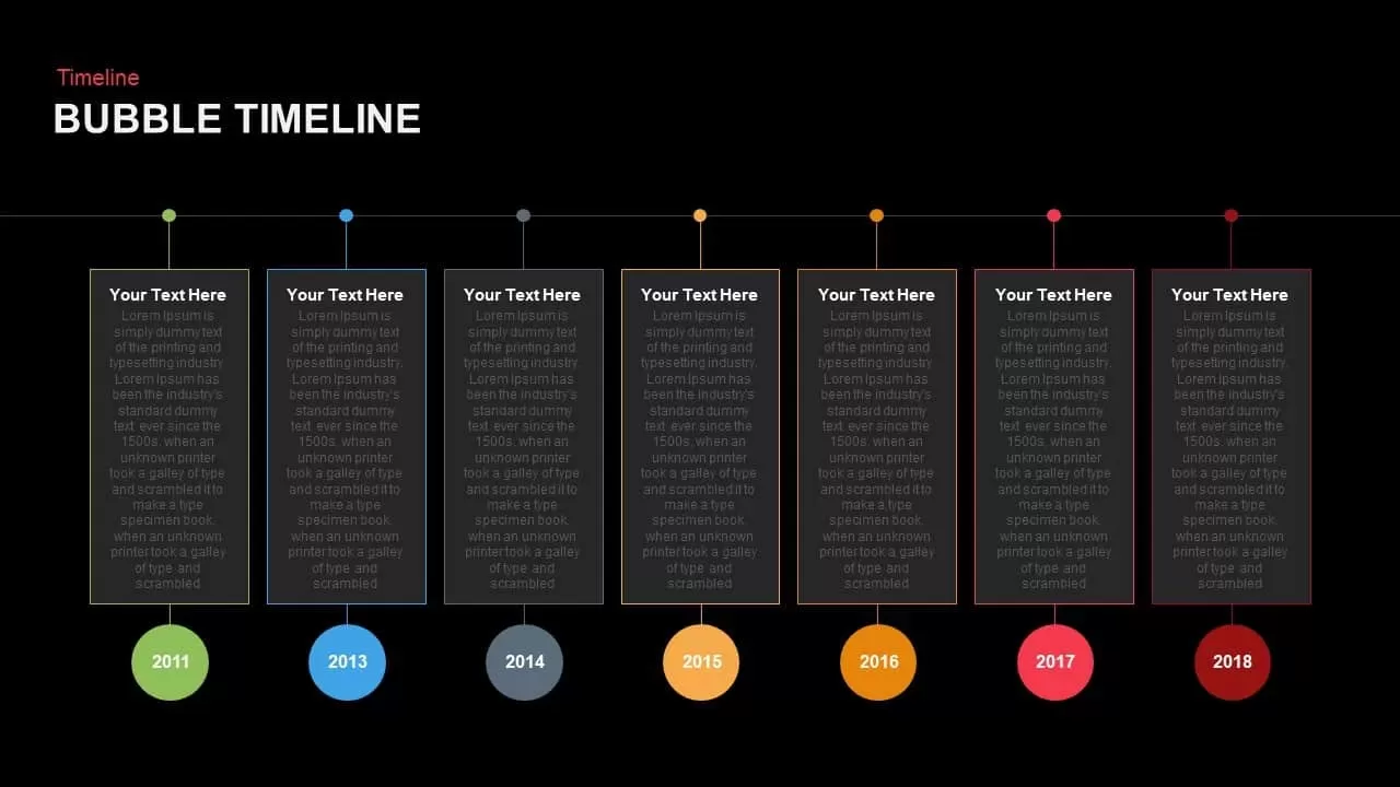 Bubble Timeline PowerPoint Template and Keynote Slide