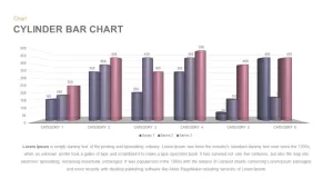 Cylinder Bar Chart PowerPoint Template and Keynote Slide