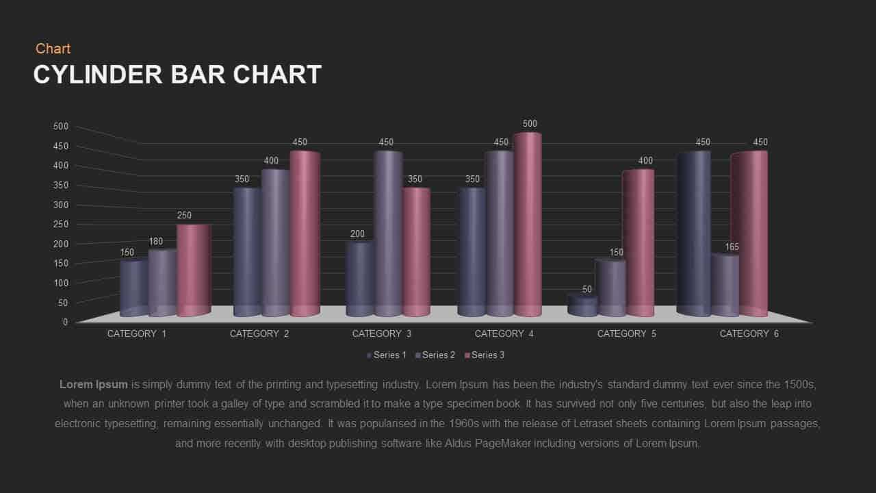 Cylinder Bar Chart PowerPoint template