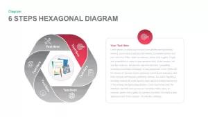 6 Steps Hexagonal Diagram PowerPoint template