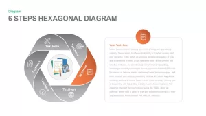 6 Steps Hexagonal Diagram PowerPoint template