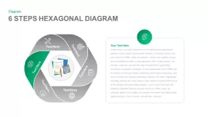 6 Steps Hexagonal Diagram PowerPoint template