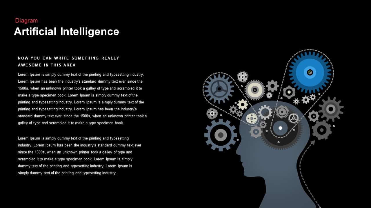 Artificial Intelligence Powerpoint Template Human Head Silhouette