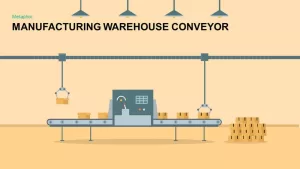 Manufacturing Warehouse Conveyor PowerPoint Template