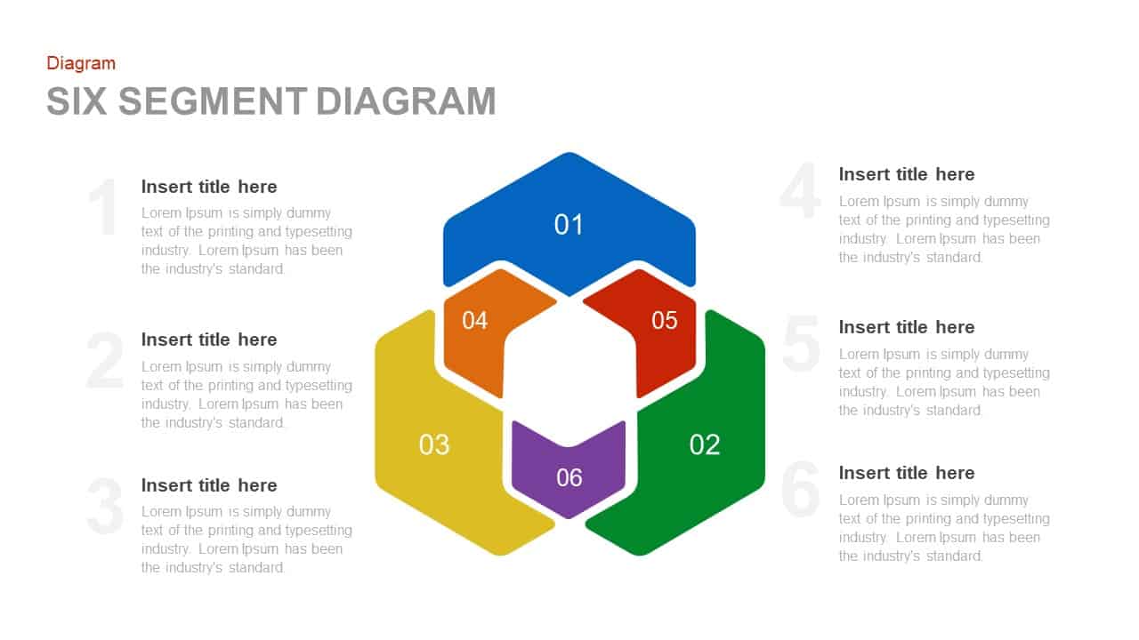 Six segment diagram PowerPoint template