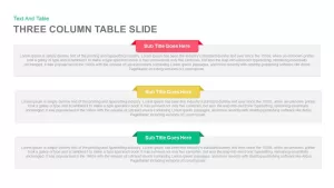 Three Column Table Slide Keynote template