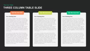 Three Column Table Slide PowerPoint template