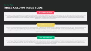 Three Column Table Slide template