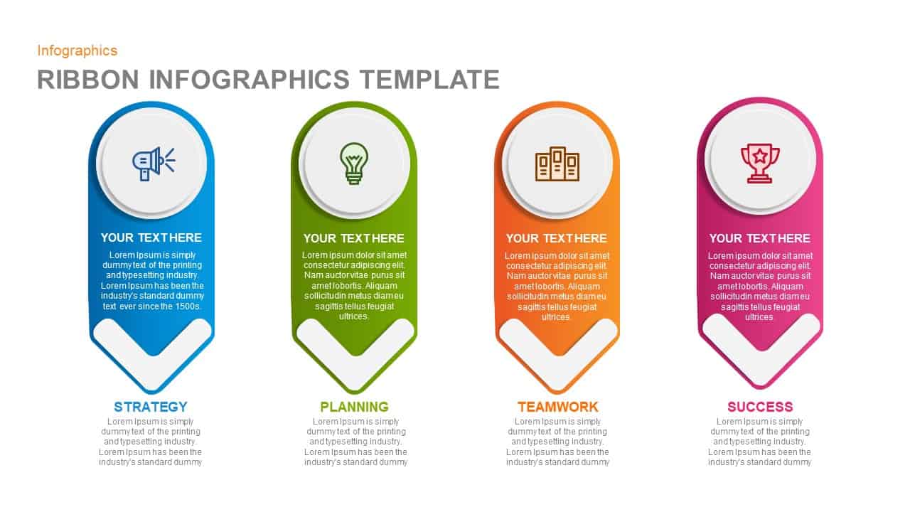 Ribbon Infographics PowerPoint template