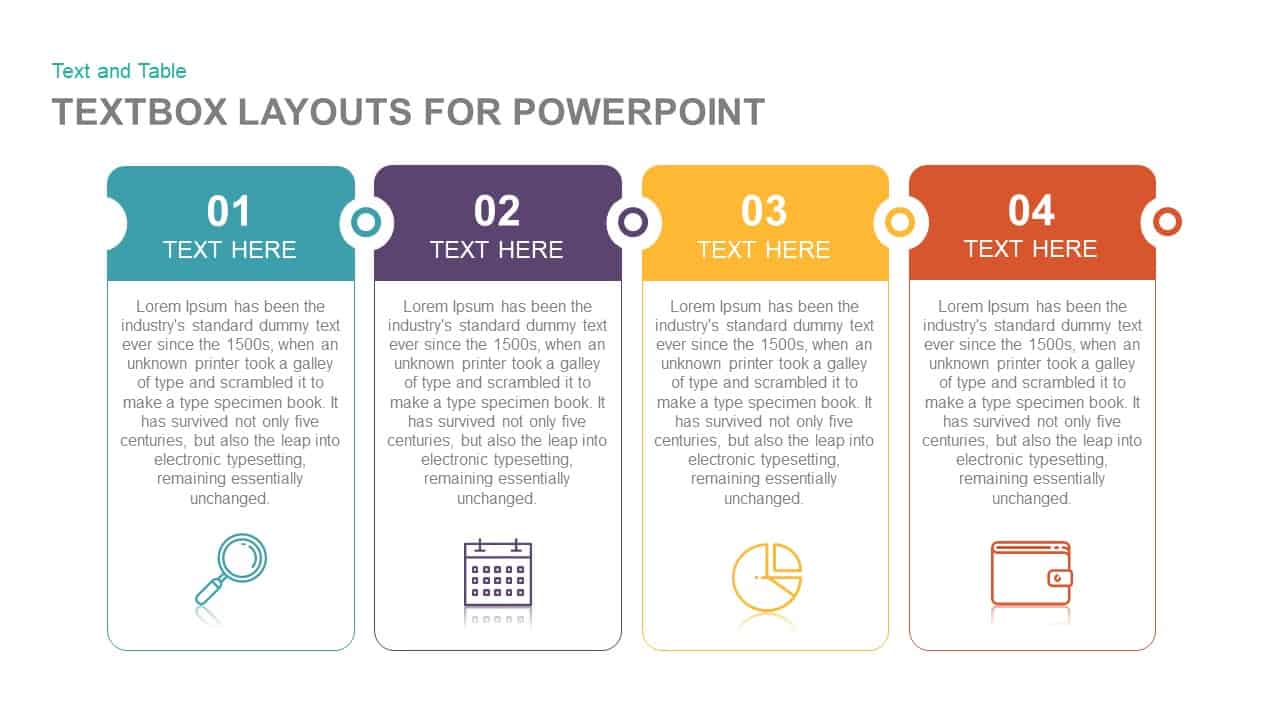 Text medium. Textbox POWERPOINT. Table for text.