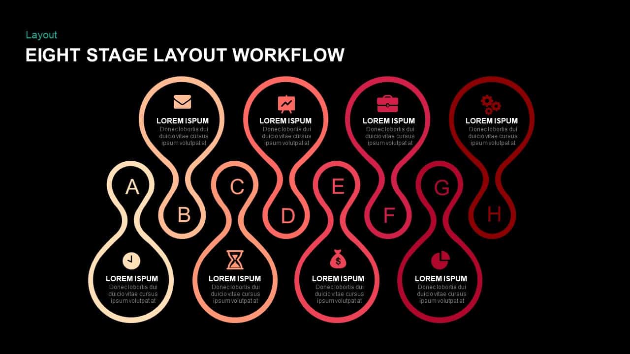 Eight Stage Layout Workflow Powerpoint Template And Keynote Presentations 8011
