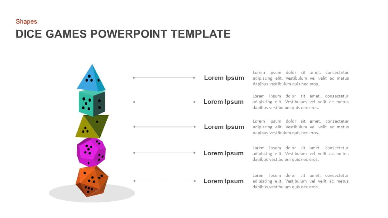 Dice Gaming PowerPoint Template for Presentations Slidebazaar