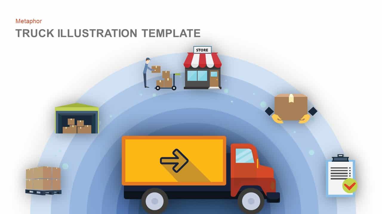 Truck Illustration Powerpoint Template Slidebazaar