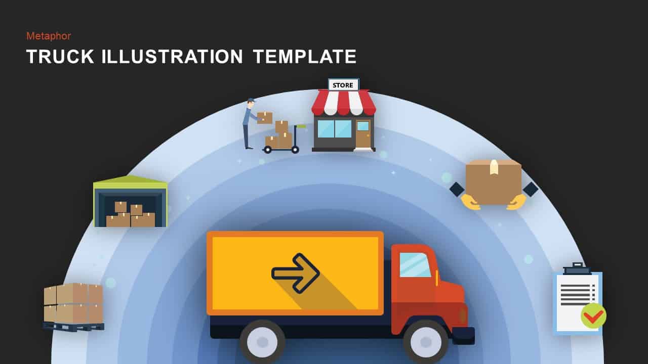 Truck Illustration Powerpoint Template Slidebazaar