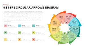 9 Steps Circular Arrows Diagram Template for PowerPoint and Keynote