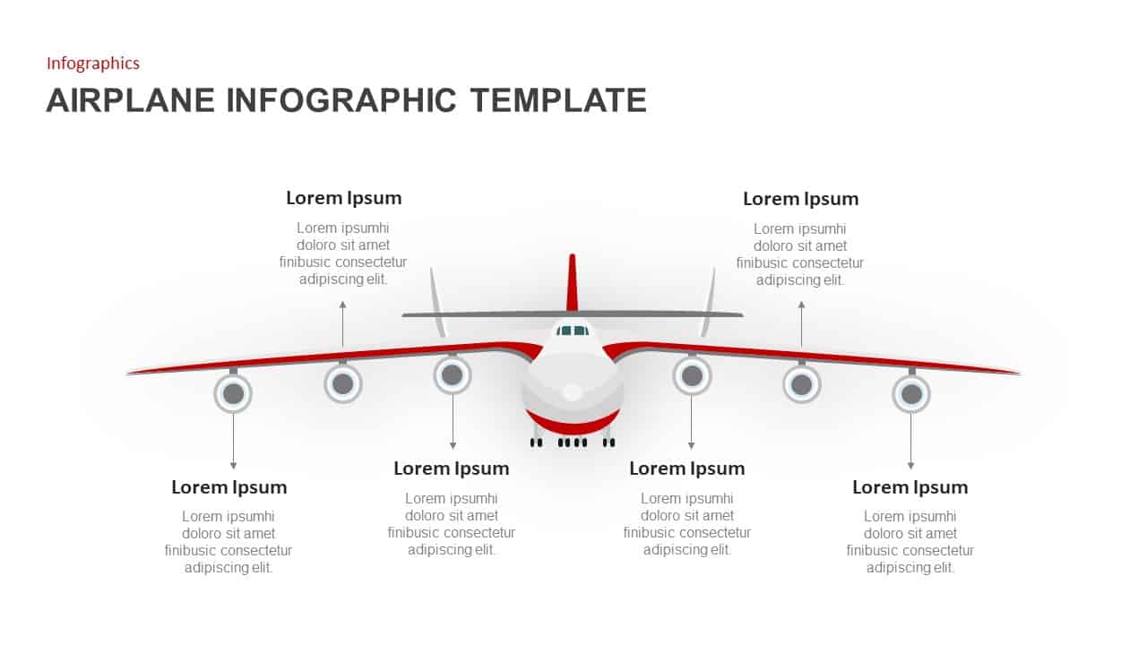 Airplane PowerPoint Template and Keynote for Infographic Presentation