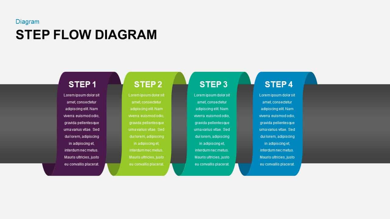 Step Flow Diagram PowerPoint Template and Keynote
