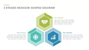 3 Stages Hexagon Shape Diagram Template for PowerPoint and Keynote