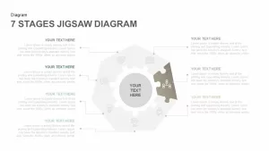 7 Stages Jigsaw Diagram Template for PowerPoint and Keynote