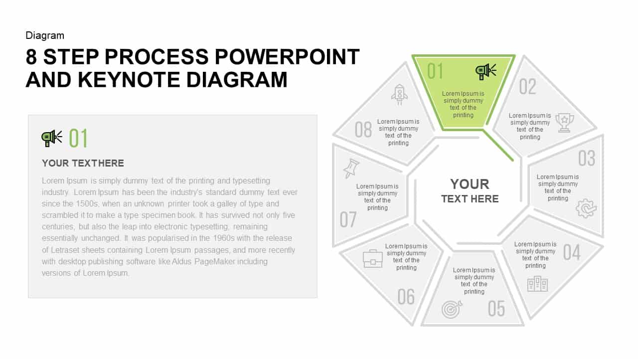 8 Step Process PowerPoint Diagram