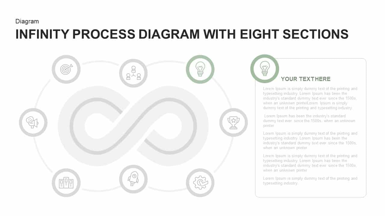 Infinity Process Diagram PowerPoint Template with Eight Sections