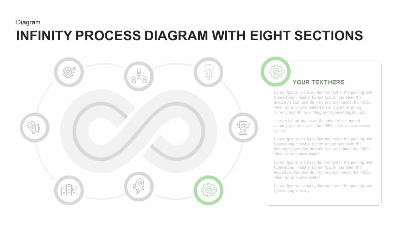 Infinity Process Diagram PowerPoint Template with Eight Sections