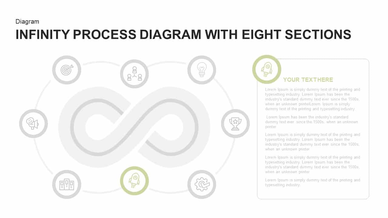 Infinity Process Diagram PowerPoint Template with Eight Sections