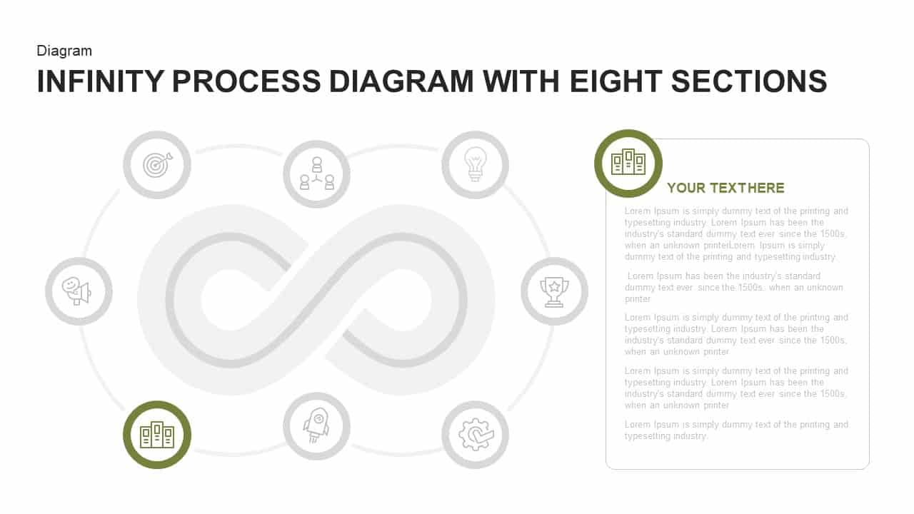 Infinity Process Diagram PowerPoint Template with Eight Sections