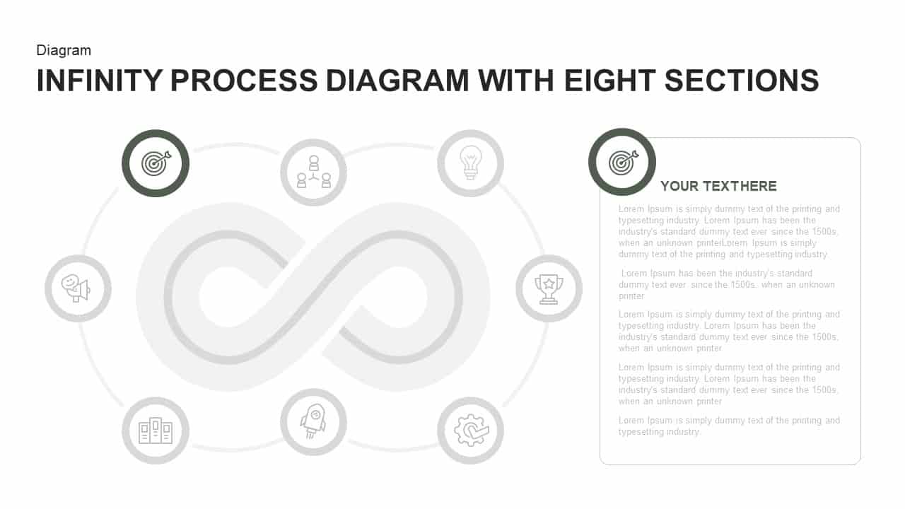 Infinity Process Diagram PowerPoint Template with Eight Sections