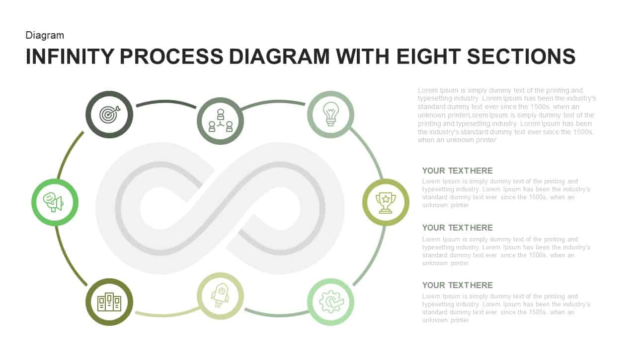 Infinity Process Diagram PowerPoint Template with Eight Sections